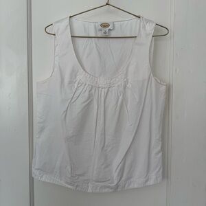 Talbots white sleeveless blouse